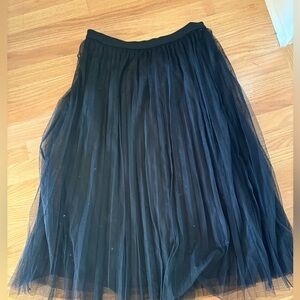 NWT Hem & Thread Elegant Black Tulle Skirt - Size Large